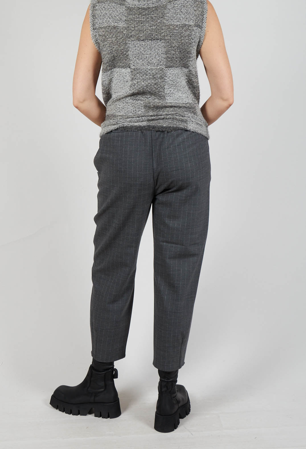 Pinstripe Trousers in Grey