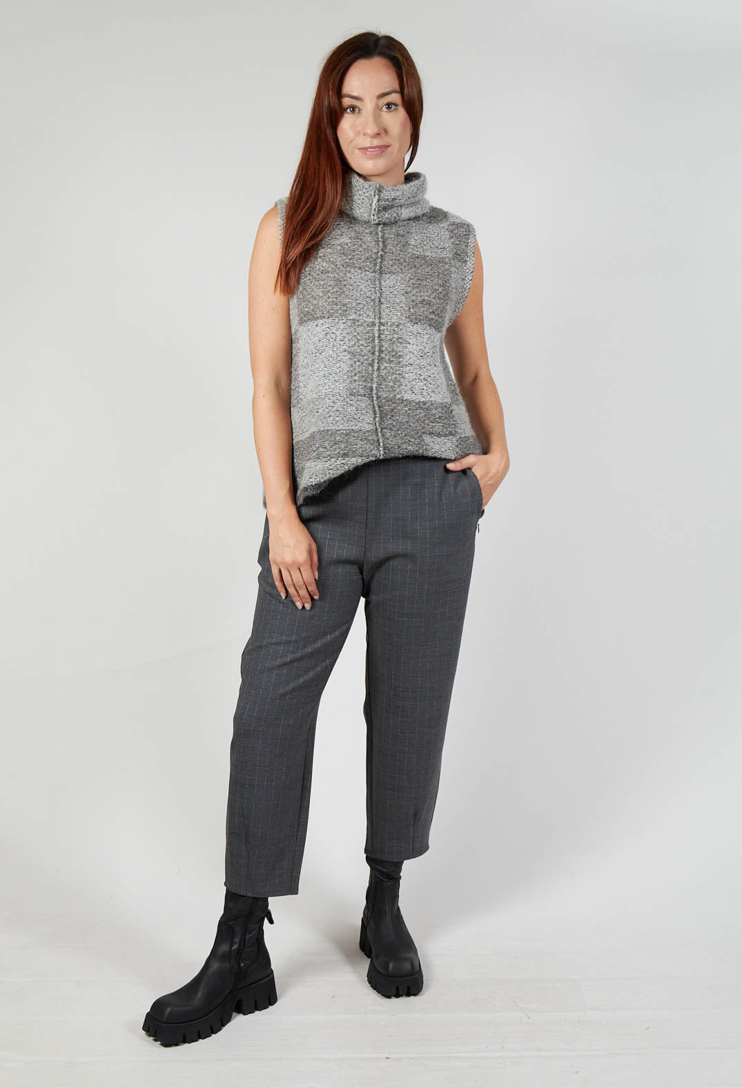 Pinstripe Trousers in Grey