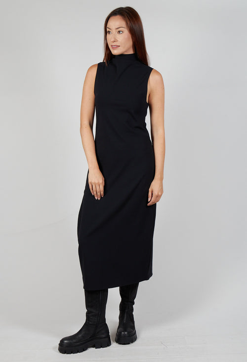 Asymmetrical Long Dress in Black