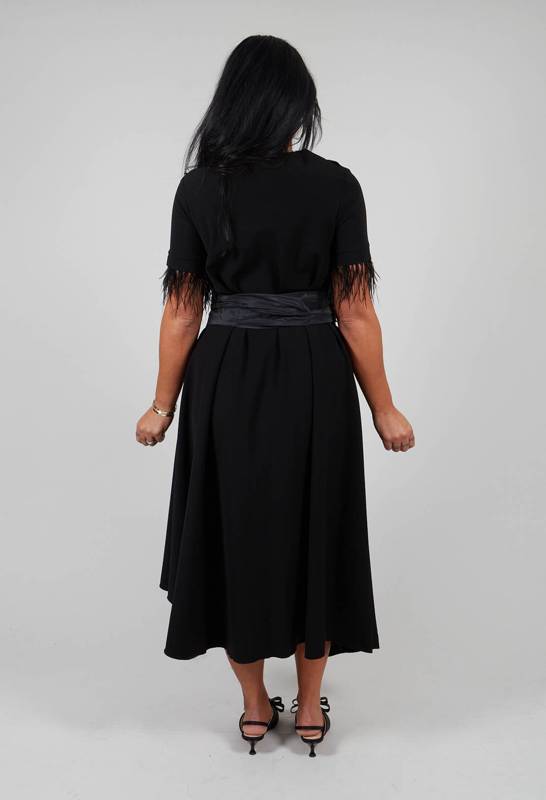 Nila Dress In Black with Detachable Sleeves