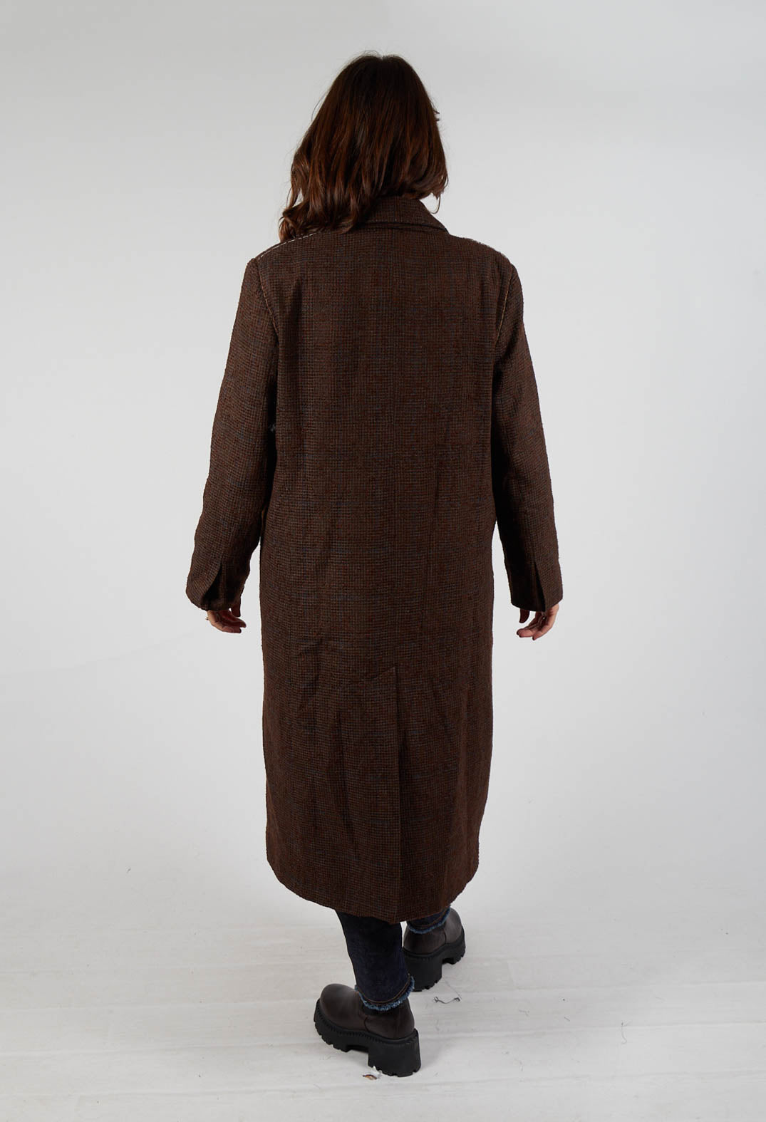 Evening Coat in Original Brown Minature Check