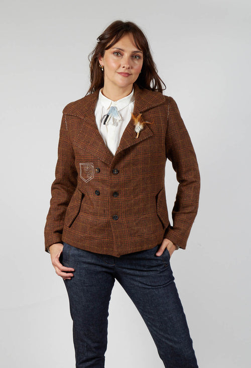 Tartan Blazer in Original Brown