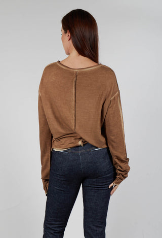 Ombre Long Sleeve Top in Original Brown