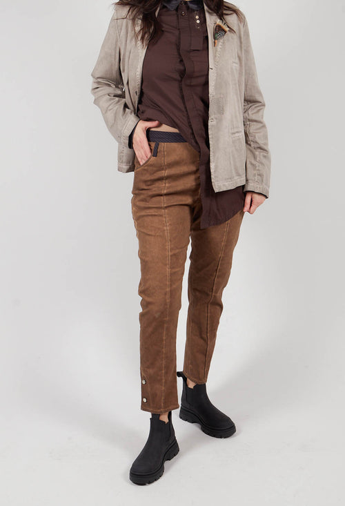 Bleached Jean Trousers in Brown