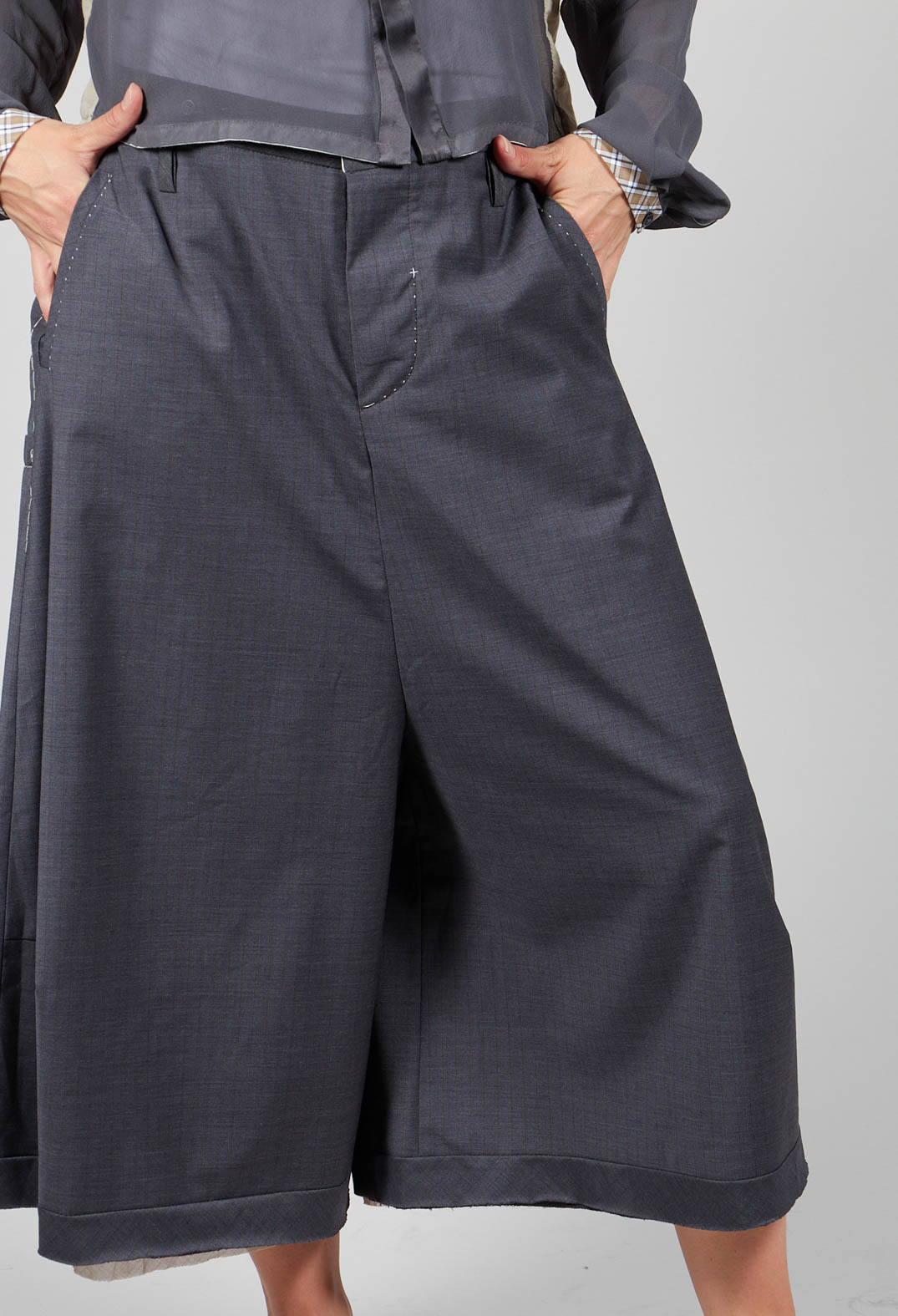 Pinstripe Culottes in Original Grey