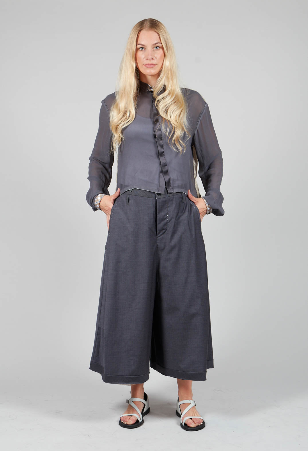 Pinstripe Culottes in Original Grey