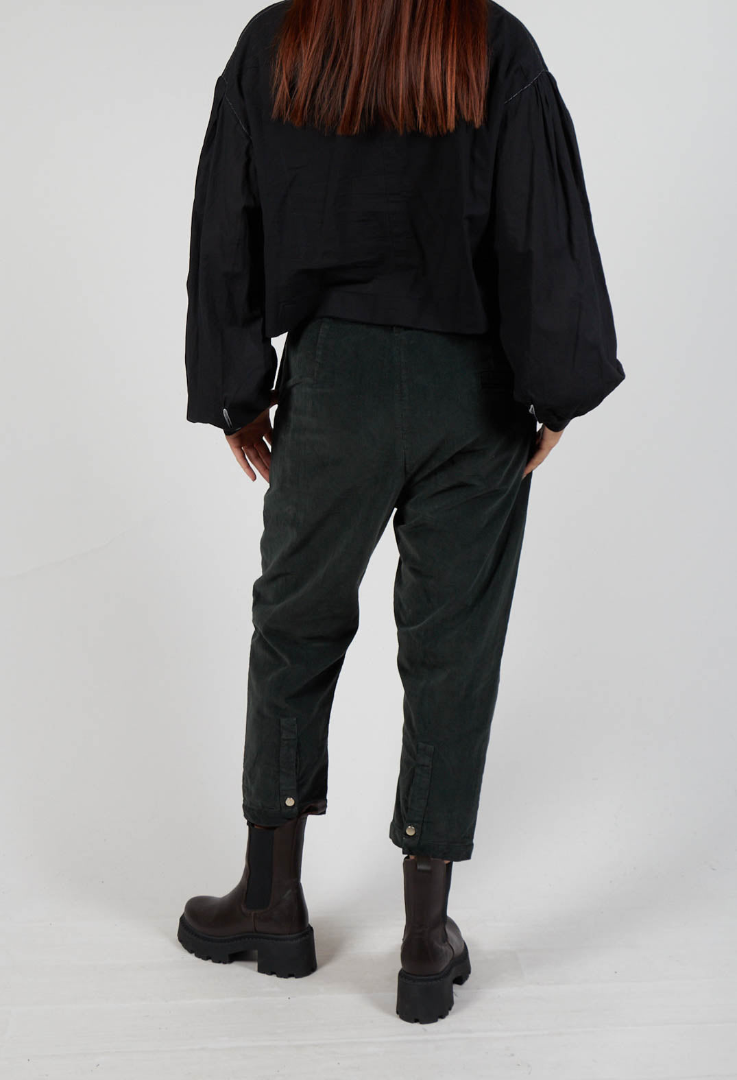 Velvet Straight Leg Trousers in 905 Green