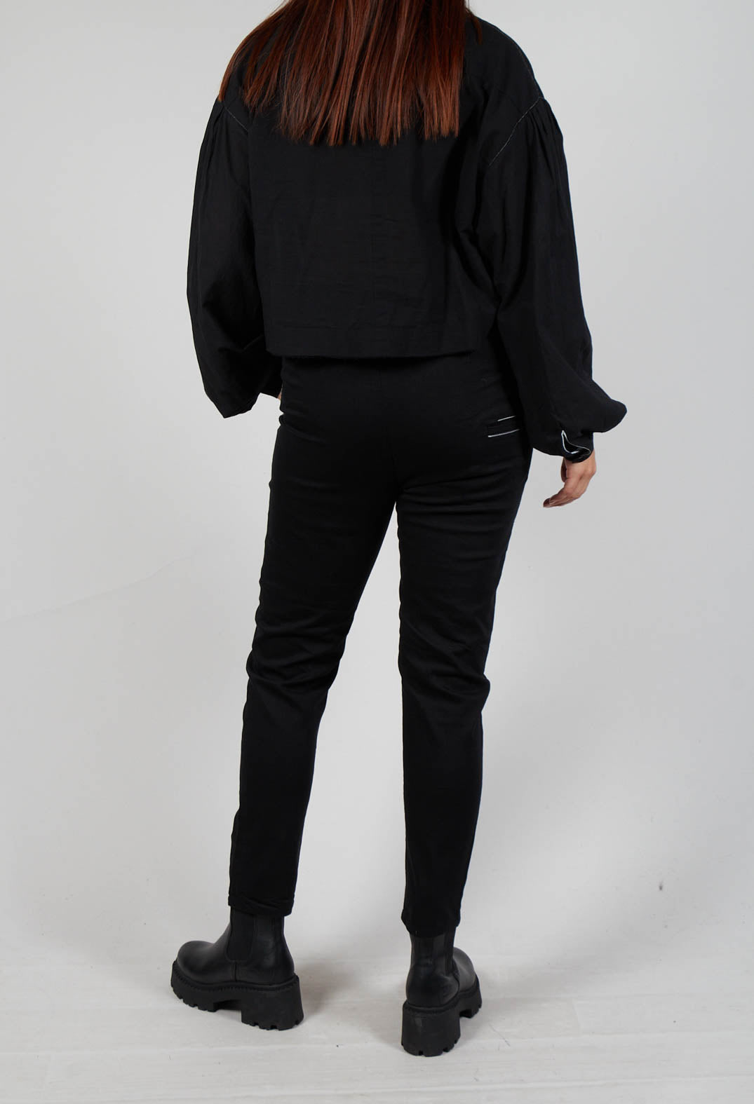 Stitch Skinny Leg Trousers in Original Black