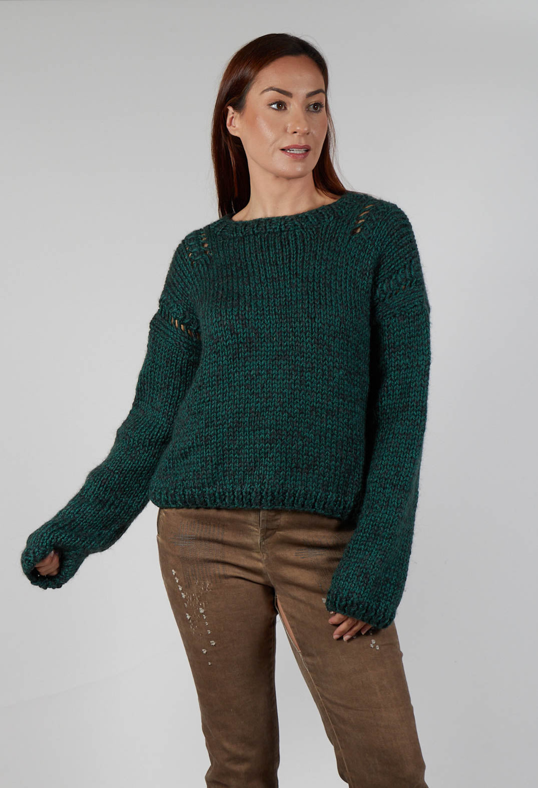 Chunky Knit Jumper in Original Green