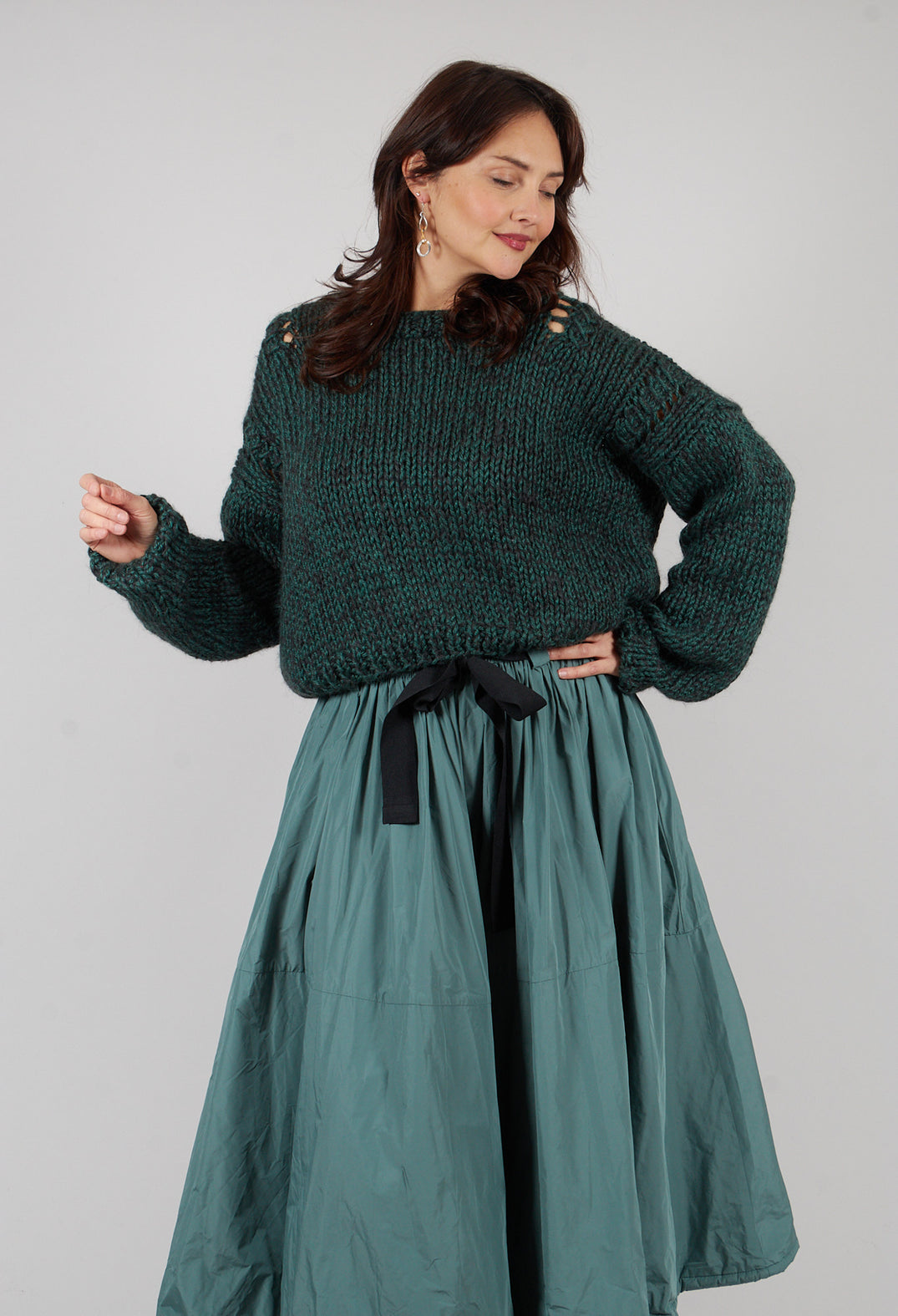 Chunky Knit Jumper in Original Green