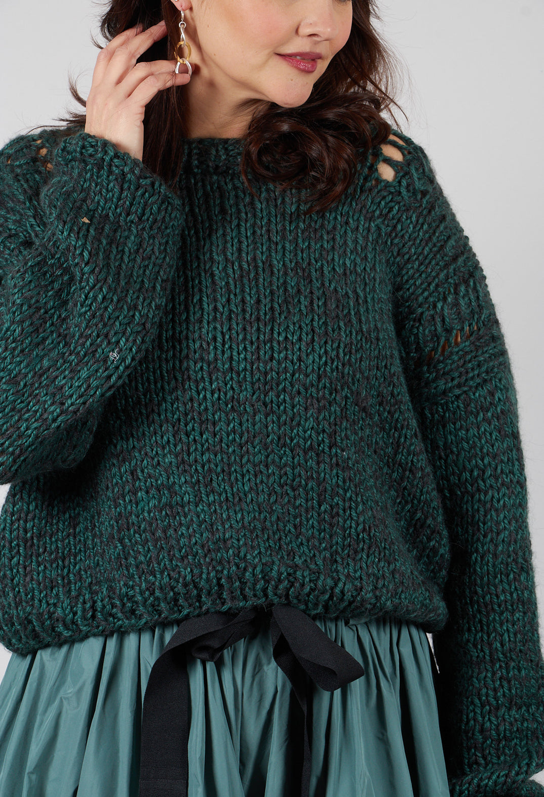 Chunky Knit Jumper in Original Green