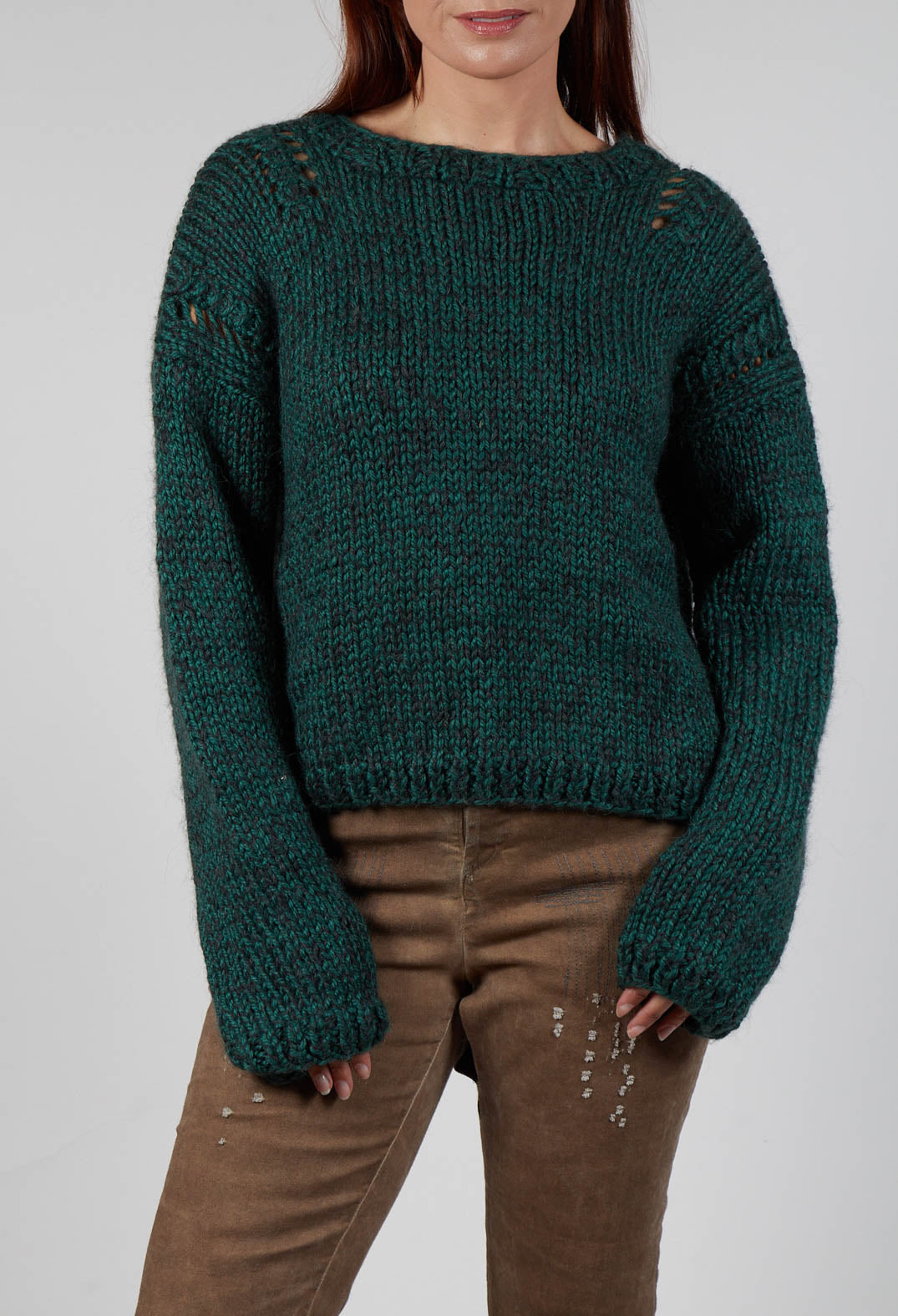 Chunky Knit Jumper in Original Green