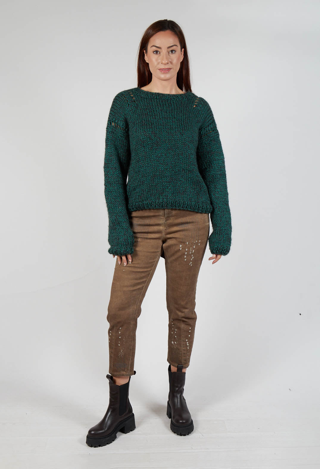 Chunky Knit Jumper in Original Green