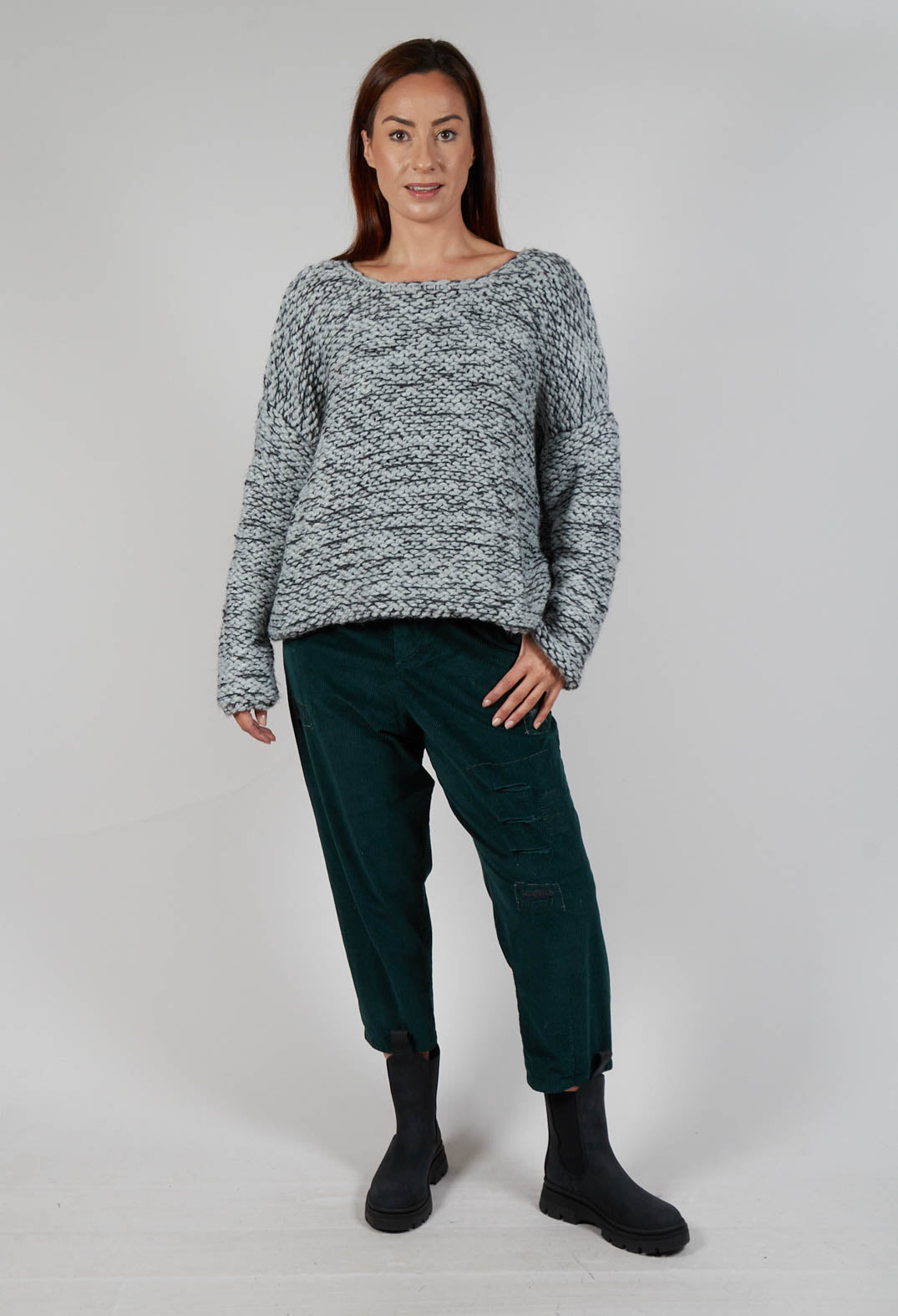 Purl Knit Jumper in Original Grey