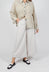 Cuffed Wide Leg Trousers in Off White