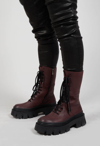 Ankle Lace Up Boots in Gasoline Melanzana