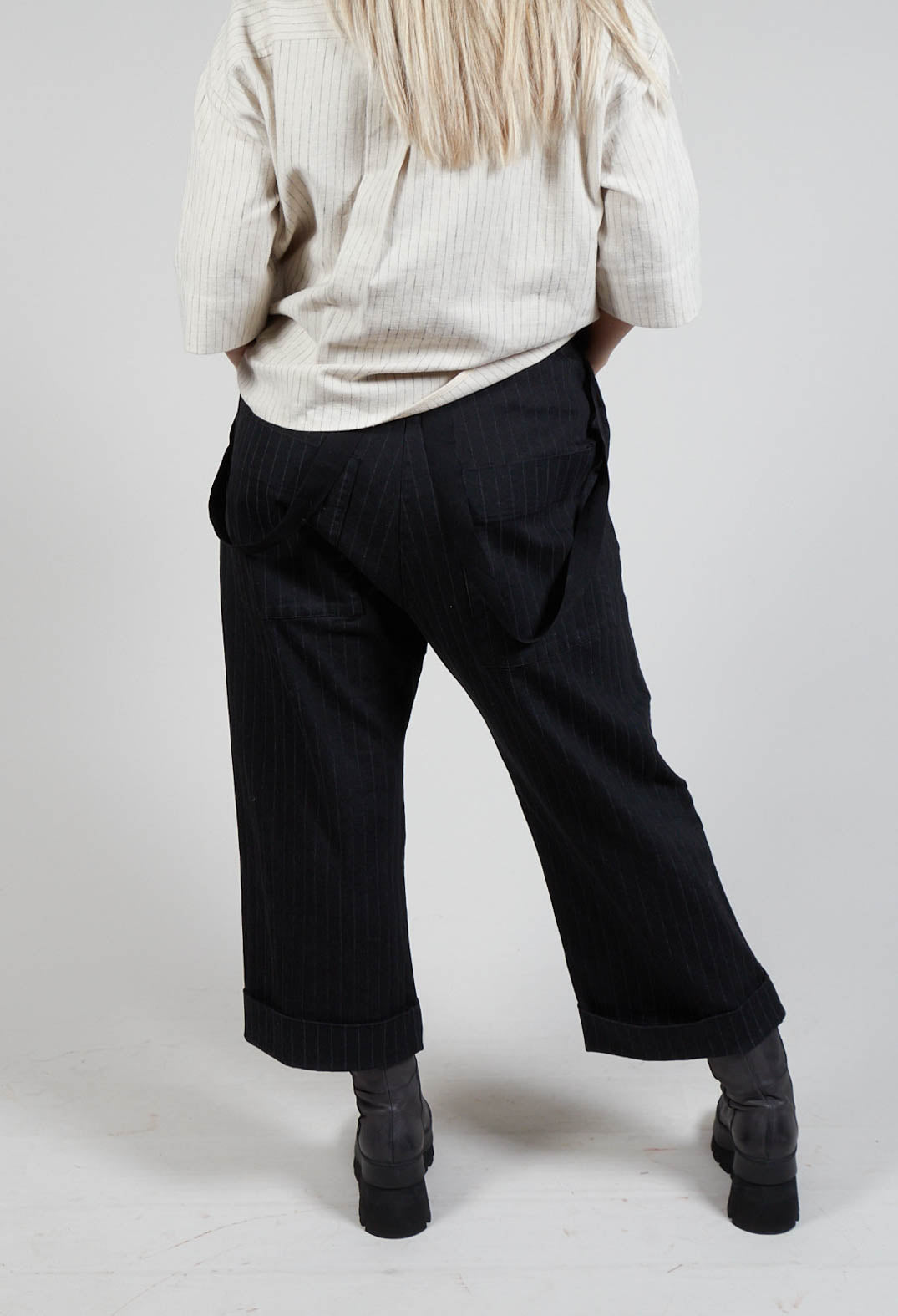 The Label Grey Pinstripe Trousers