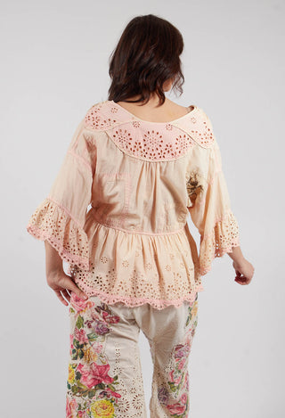 Dear Liza Eyelet Blouse in Kiss Molly