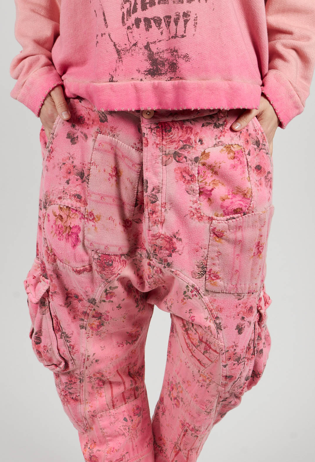 Floral Pasha Cargo Pants in Azalea