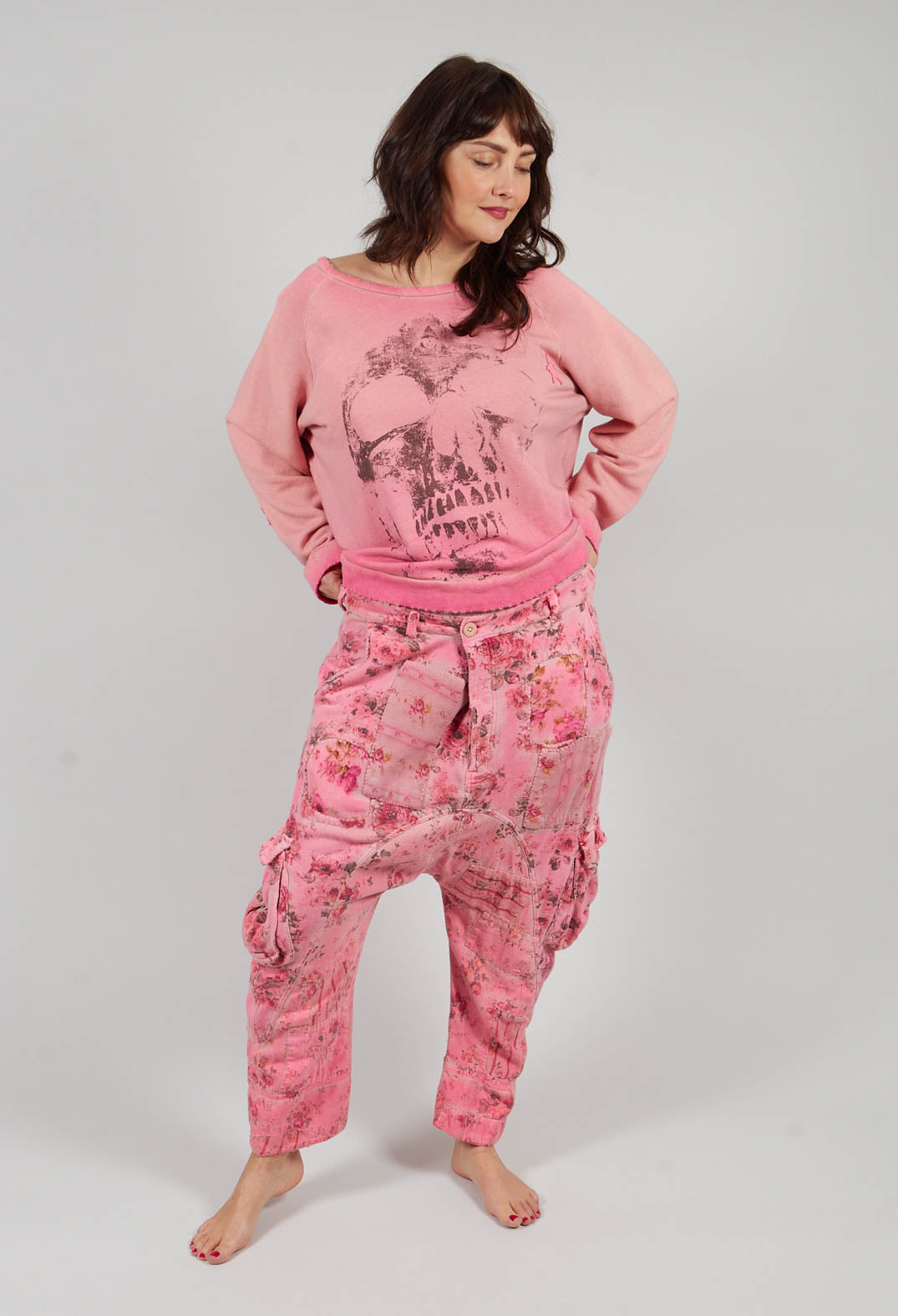 Floral Pasha Cargo Pants in Azalea