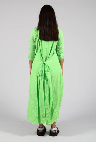 Sleeveless Linen Dress in Lime