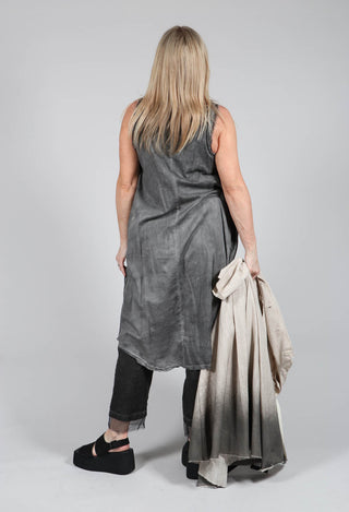 Ruched Dress in Cotone Tinto Freddo Grey Storm