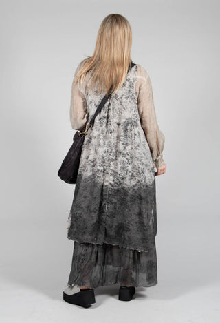 Long Sleeveless Coat in Linto Tinto Freddo Degrade Desert