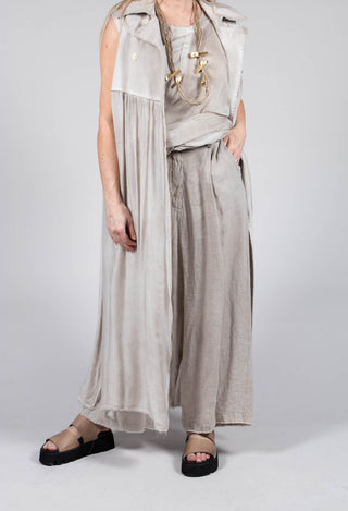 Wide Leg Capri Trousers in Lino Desert