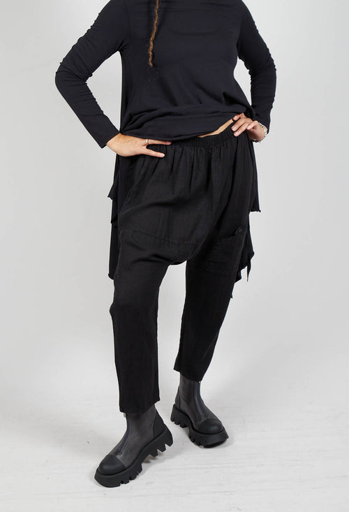 Dropcrotch Trousers in Black