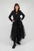 Longline Tulle Coat in Black