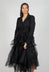 Longline Tulle Coat in Black