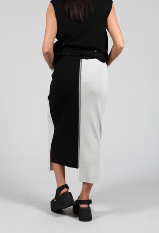 Stitch Pencil Skirt in Black and Silver