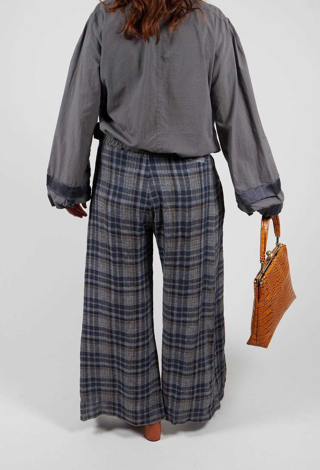 Tie Belt Trousers in Original Grey Tartan