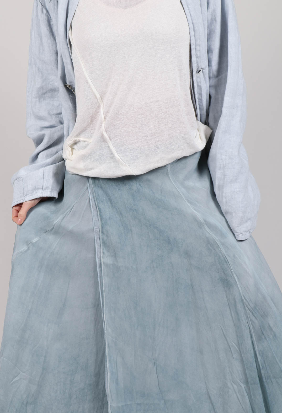 Wrap Silk Skirt in Original Cool Blue