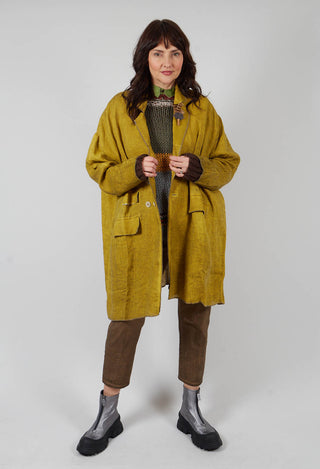 Linen Trench Coat in Original Mustard