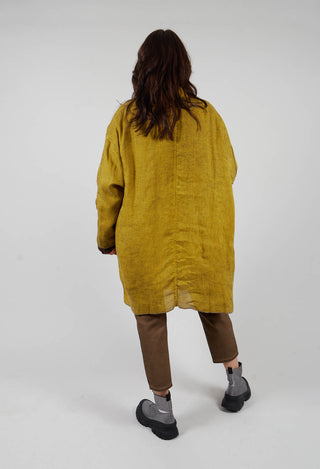 Linen Trench Coat in Original Mustard