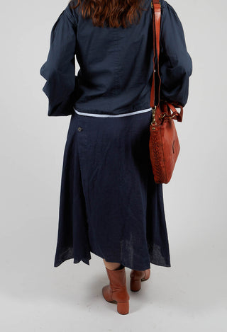 Linen Skirt in Navy