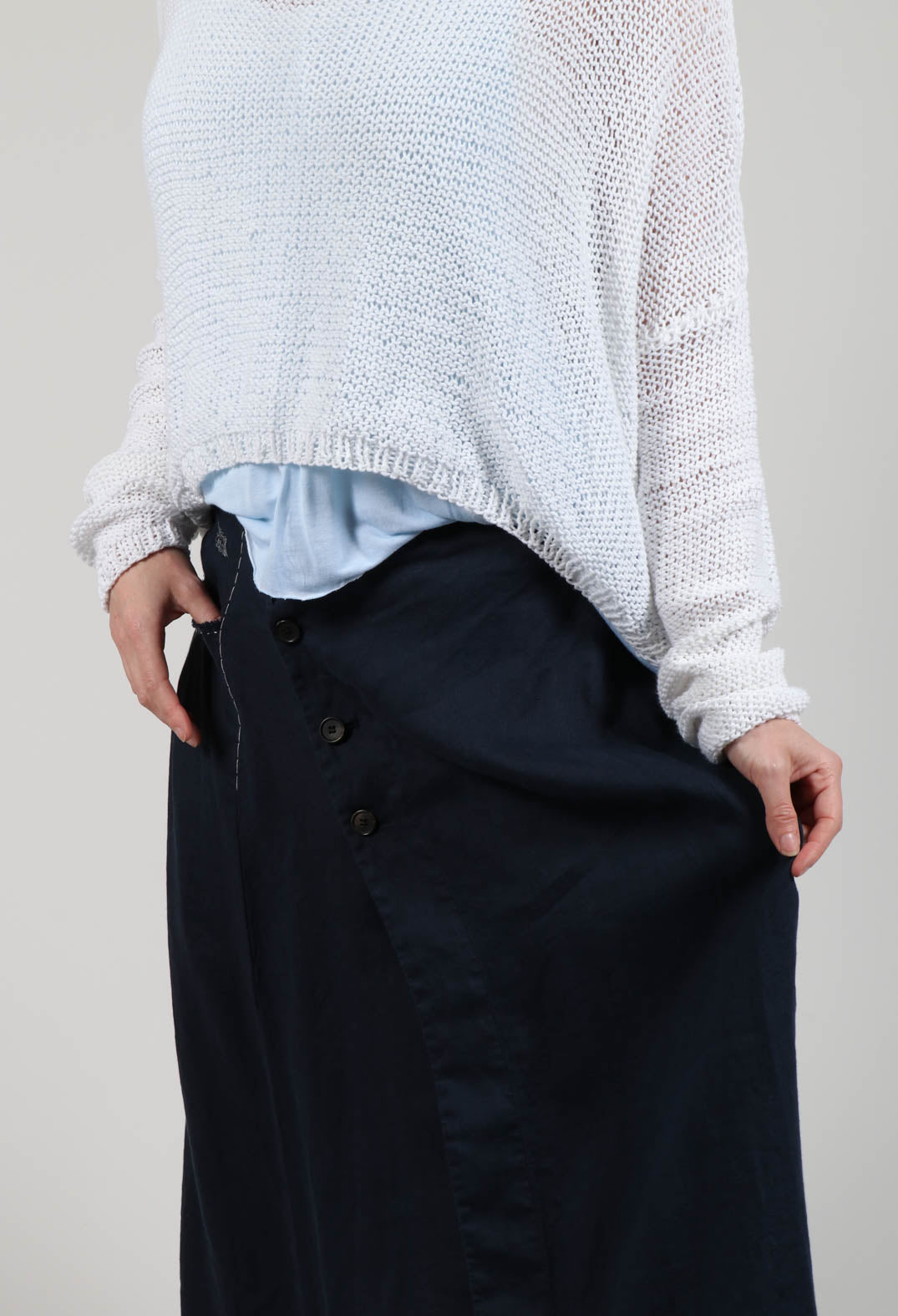 Linen Skirt in Navy