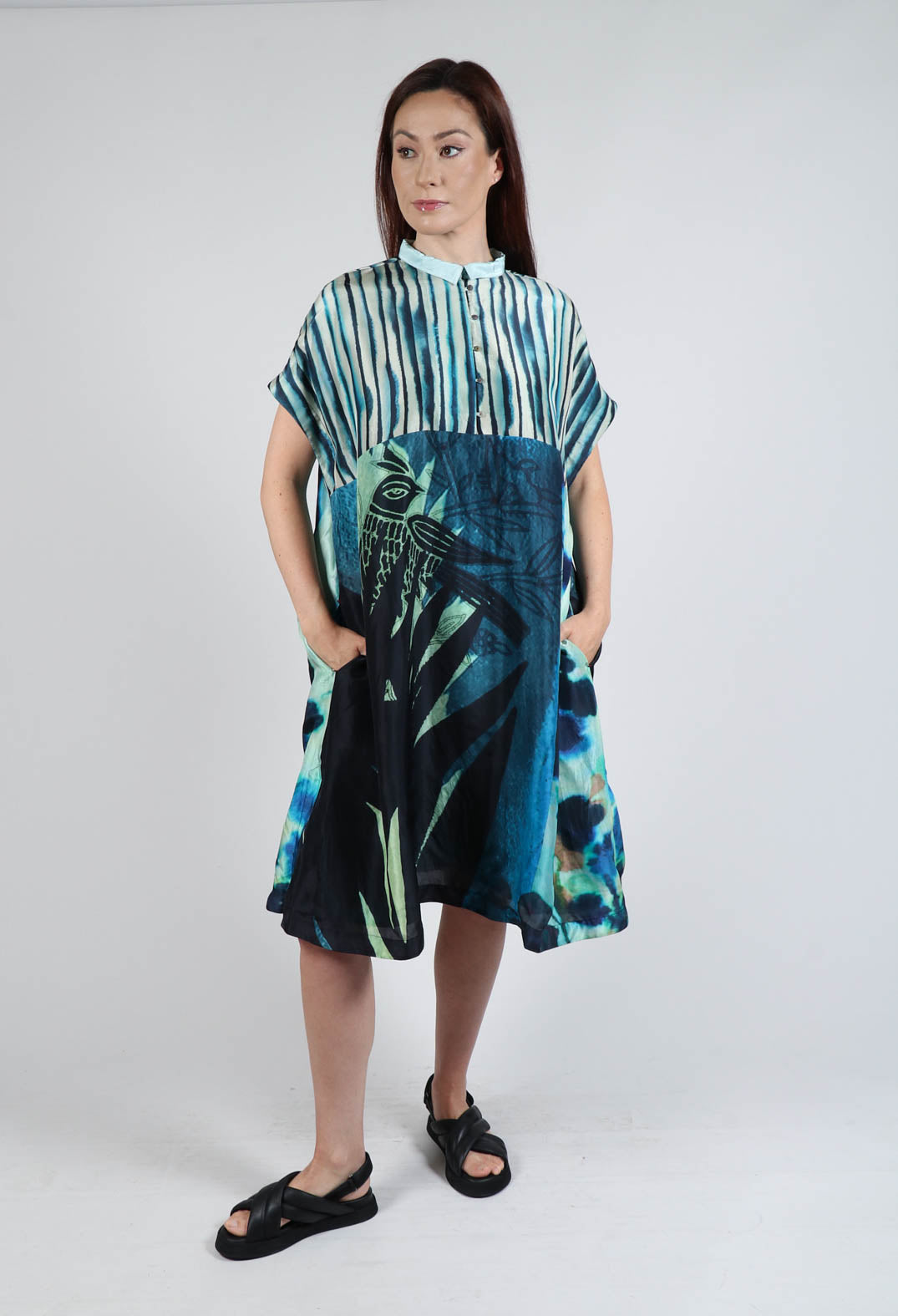 Dress Selkie Black Dongo in Blue