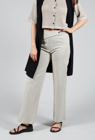 Straight Leg Trousers with Cut Out in Mastic