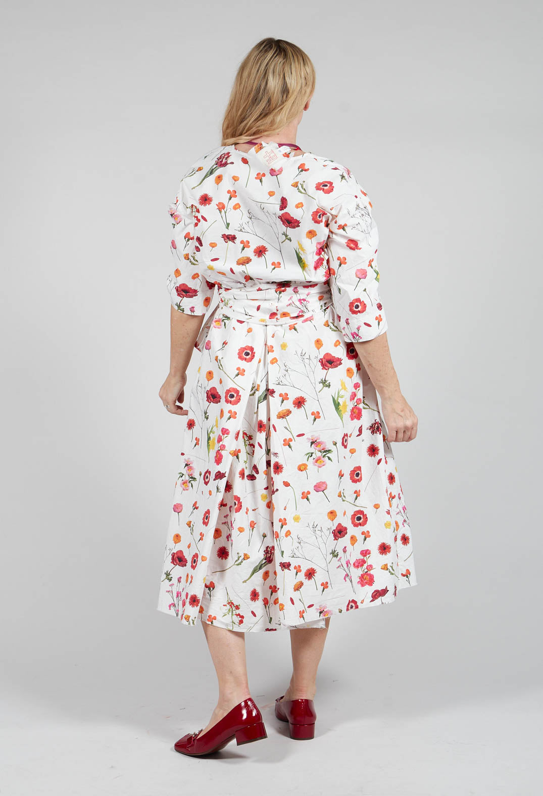 Roele Dress in Red Flower Print