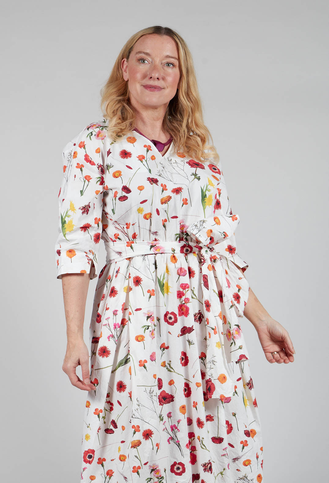 Roele Dress in Red Flower Print