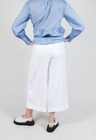 Pleated Wide Leg Trousers in White