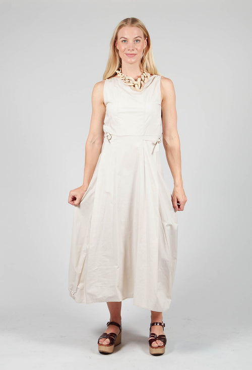 Flared Poplin Dress in Dune