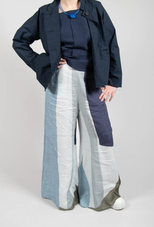 High-Waisted Maki Trousers in Blue