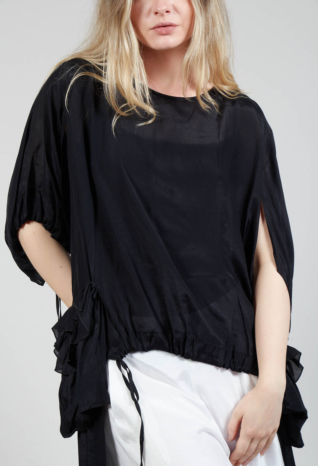 Sheer Cape Top in Black