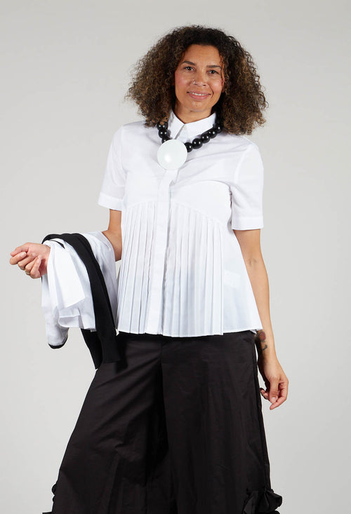 Pleated Shirt in White