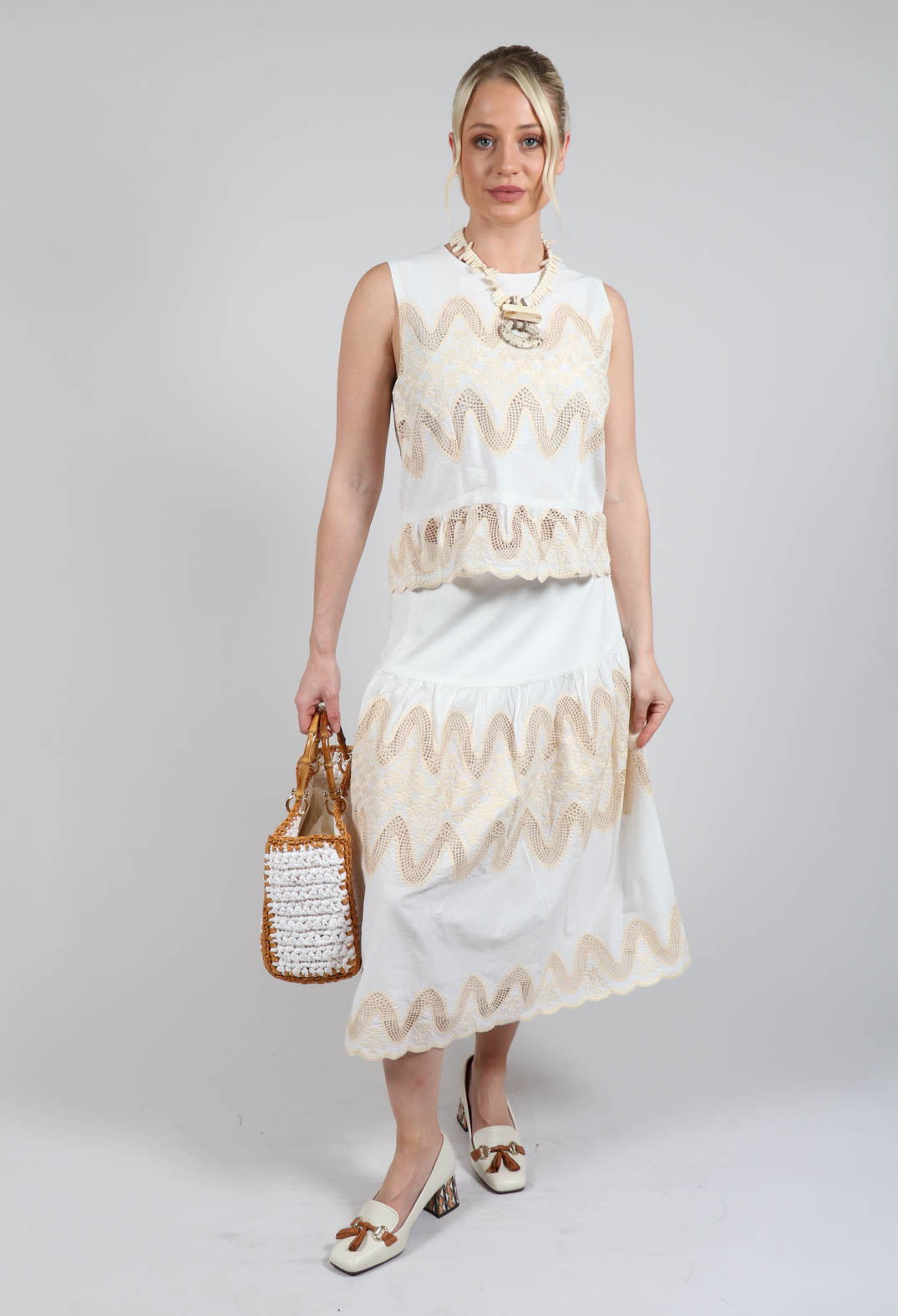 Villeneuve Skirt in Blanc