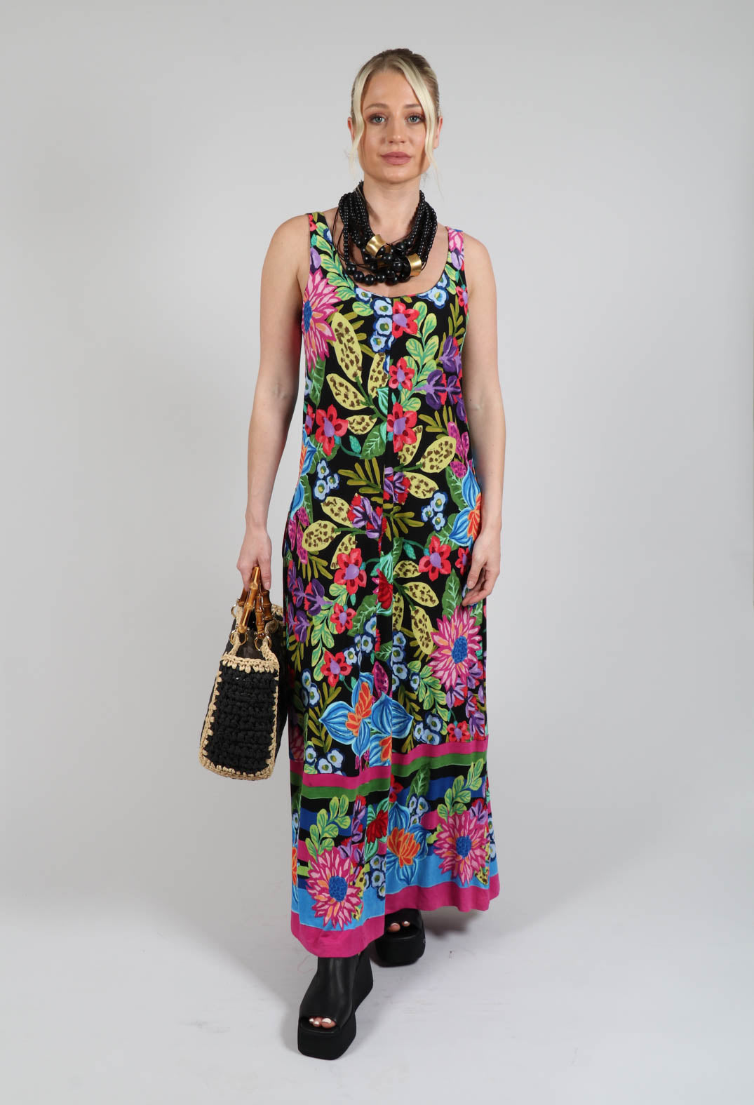 Tayana Dress in Black Floral Print