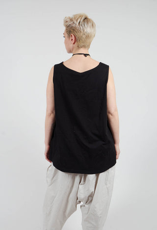 A-Line Top in Black Print